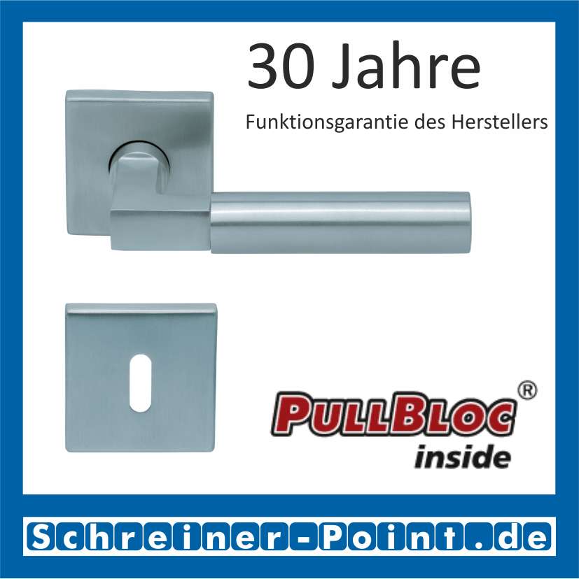 Scoop Bauhaus quadrat PullBloc Quadratrosettengarnitur, Rosette Edelstahl matt!